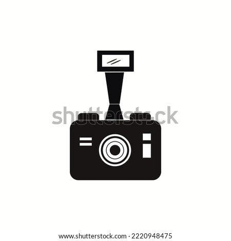 Old camera glyph black icon Vector illustration