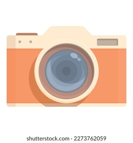 Old camera icon cartoon vector. Digital photo. Button picture