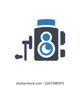 Old camera icon. Illustration isolated on white background
