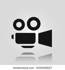 Old camera icon isolated on white background