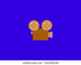 Old camera, illustration, vector on white background.