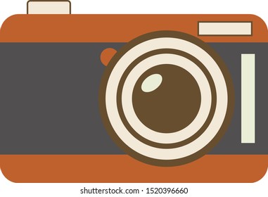 Old camera, illustration, vector on white background.
