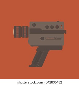 Old camera isolated object - icon