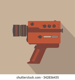 Old camera isolated object - icon