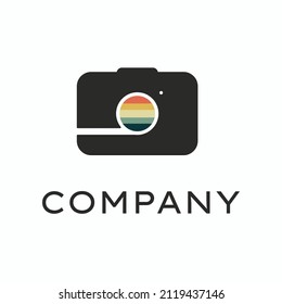 Old camera logo in retro color