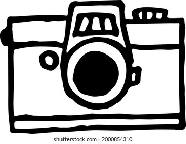 Old camera made in vector graphics, no details. 