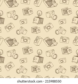 Old camera seamless pattern in vector, eps10