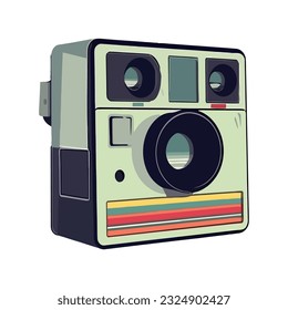 Cámara antigua simboliza el icono de la tecnología aislado