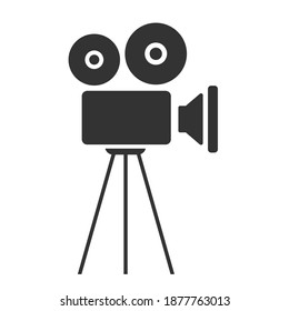 Old camera vector illustration. Grunge retro cinema. Vector illustration.