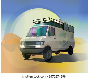 Old camper in the desert