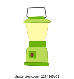 old camping lamp cartoon. oil light, antique camp old camping lamp sign. isolated symbol vector illustration