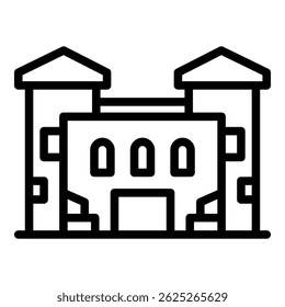 Old campus icon. Outline Old campus vector icon for web design isolated on white background