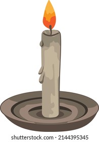 ilustración antigua de la luz de las velas. concepto retro. la decoración de las velas brilla. objeto vintage.