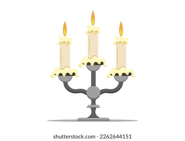 Old Candles Clipart Vector Isolated On White Background