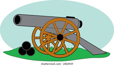 Typical American Civil War Cannon Gun Stock Vector (Royalty Free ...