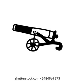 Icono De Glifo De Cañón Antiguo, Ilustración vectorial