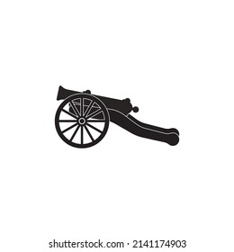 icono antiguo del cañón. diseño de logotipo de ilustración vectorial