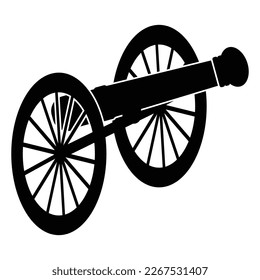 icono antiguo del cañón. diseño de logotipo de ilustración vectorial