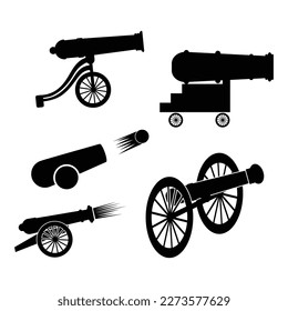 icono antiguo del cañón. diseño de logotipo de ilustración vectorial