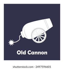 Diseño de símbolo de Ilustración vectorial de icono de cañón viejo