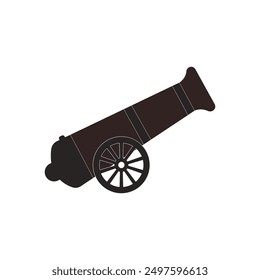 Diseño de símbolo de Ilustración vectorial de icono de cañón viejo