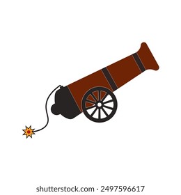 Diseño de símbolo de Ilustración vectorial de icono de cañón viejo