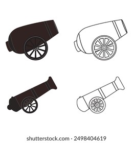 old cannon icon vector illustration symbol design