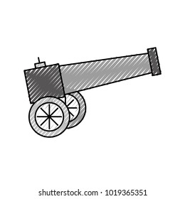 Old cannon isolated icon