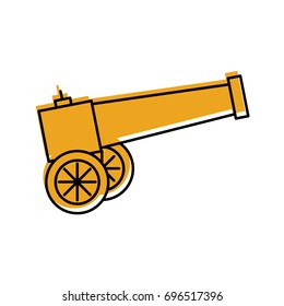 Old cannon isolated icon