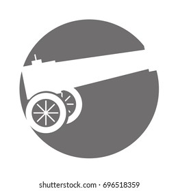 Old cannon isolated icon