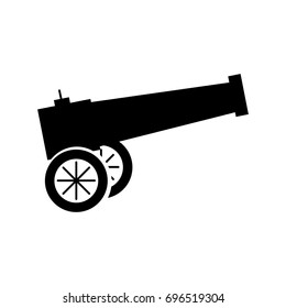 Old cannon isolated icon