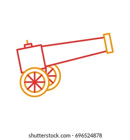 Old cannon isolated icon