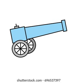 Old cannon isolated icon