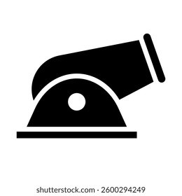 Old cannon silhouette icon. Vector.