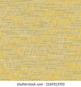 Old canvas with gold and gray streaks, with white stitches. Abstract fabric background. Wallpaper texture. Seamless pattern.