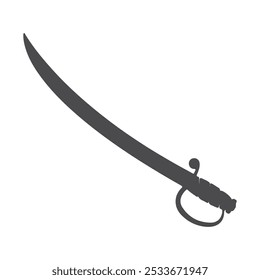 Old Captain Pirate Sword silhouette illustration