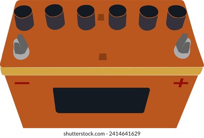 Old car battery in your next design. Accumulator vector illustration.