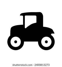 Old car black icon on white background