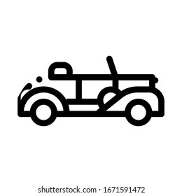 Vector de iconos de Cabriolet de Camión antiguo. Contorno al signo Cabriolet de Camión antiguo. Ilustración de símbolo de contorno aislado