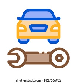 Altes Auto Cabriolet Symbol Vektorgrafik. Umriss Old Car Cabriolet Sign. Illustration des isolierten Stumpfsymboles
