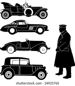 old car collection - vector