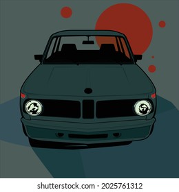 old car design, vector illustration