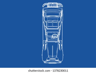 old car drawing vector