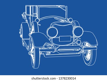 old car drawing vector