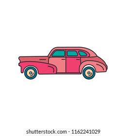Old car icon. Cartoon old car vector icon for web design isolated on white background