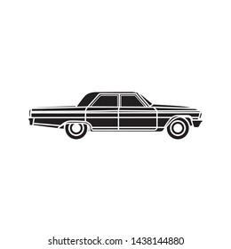 Old Car Icon Design Ilustration