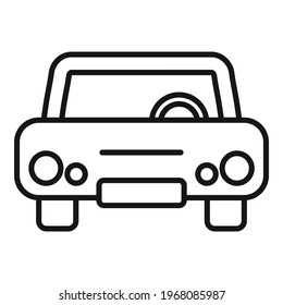 Old car icon. Outline Old car vector icon for web design isolated on white background