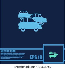 Old car icon, vector