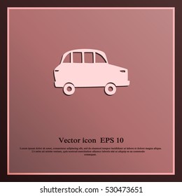 Old car icon, vector