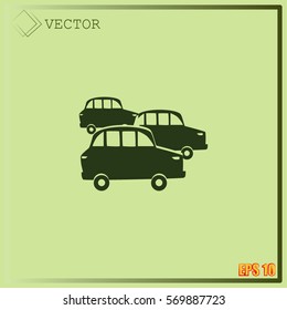 Old car icon, vector